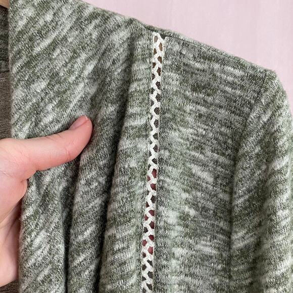 89th + Madison Waterfall Drape Cardigan Gray S | Soft Stretch Lightweight Layer - Picture 3 of 7